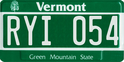 VT license plate RYI054