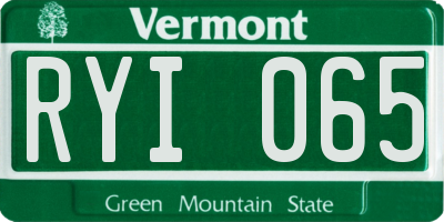 VT license plate RYI065