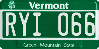 VT license plate RYI066