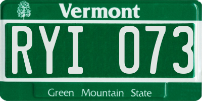 VT license plate RYI073