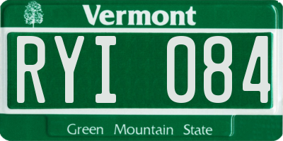 VT license plate RYI084