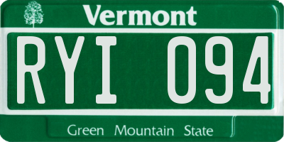 VT license plate RYI094