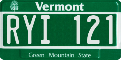 VT license plate RYI121