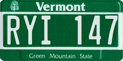 VT license plate RYI147