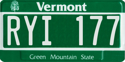 VT license plate RYI177