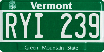 VT license plate RYI239