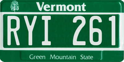 VT license plate RYI261