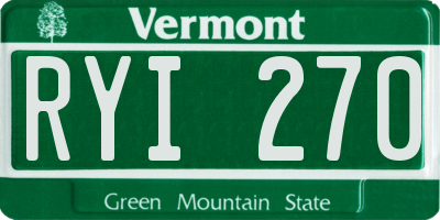 VT license plate RYI270
