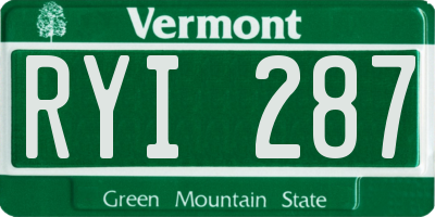 VT license plate RYI287