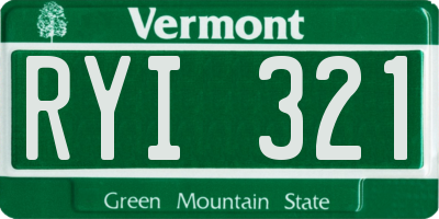 VT license plate RYI321