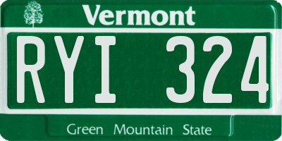 VT license plate RYI324