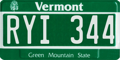 VT license plate RYI344
