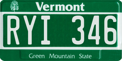 VT license plate RYI346