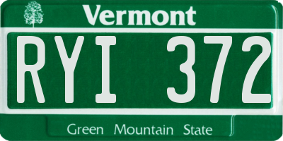 VT license plate RYI372