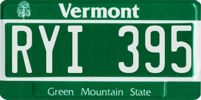 VT license plate RYI395