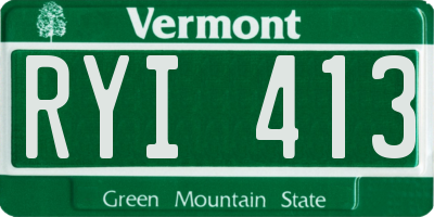 VT license plate RYI413