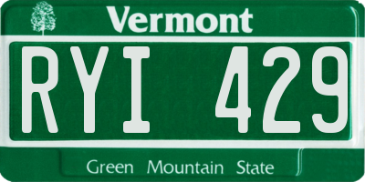 VT license plate RYI429