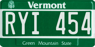 VT license plate RYI454