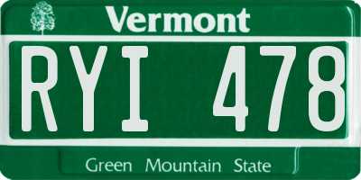 VT license plate RYI478