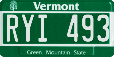 VT license plate RYI493
