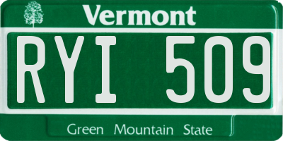 VT license plate RYI509