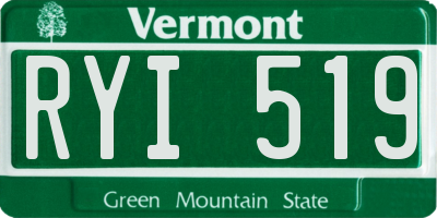 VT license plate RYI519
