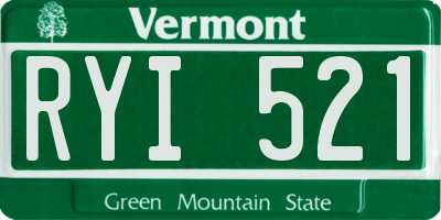 VT license plate RYI521