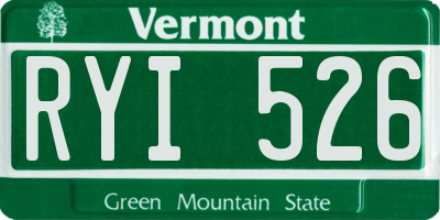 VT license plate RYI526