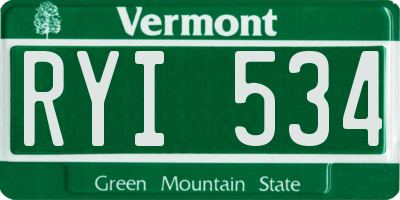 VT license plate RYI534