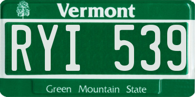 VT license plate RYI539