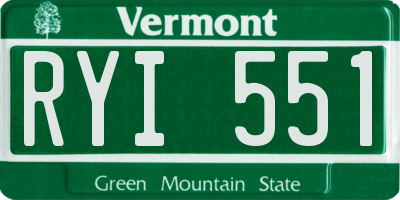 VT license plate RYI551