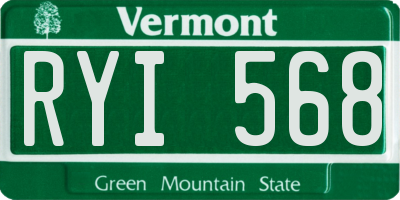 VT license plate RYI568