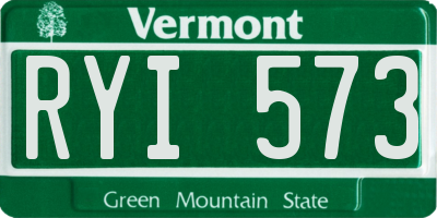 VT license plate RYI573