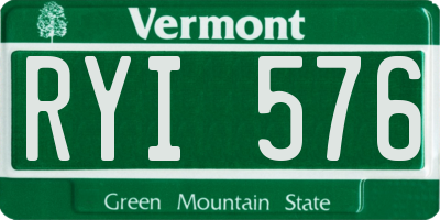VT license plate RYI576