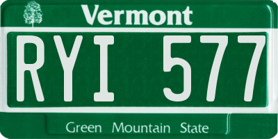 VT license plate RYI577