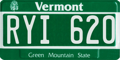 VT license plate RYI620