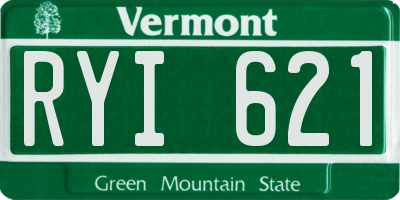 VT license plate RYI621