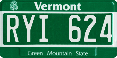 VT license plate RYI624