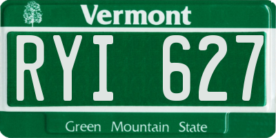 VT license plate RYI627