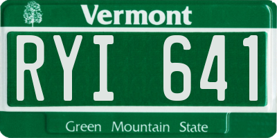 VT license plate RYI641