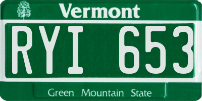 VT license plate RYI653