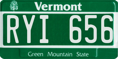 VT license plate RYI656