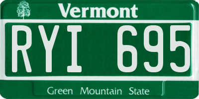 VT license plate RYI695