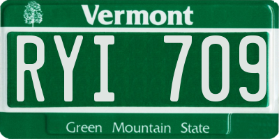 VT license plate RYI709