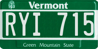 VT license plate RYI715