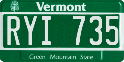 VT license plate RYI735