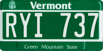 VT license plate RYI737