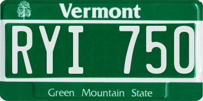 VT license plate RYI750