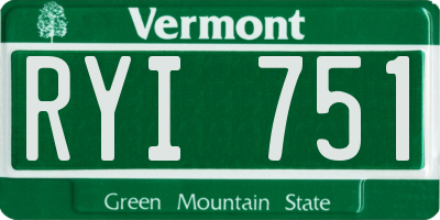VT license plate RYI751