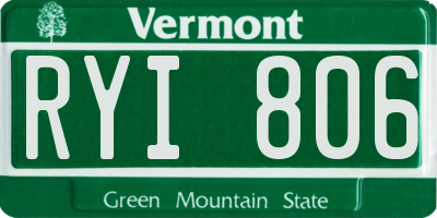 VT license plate RYI806